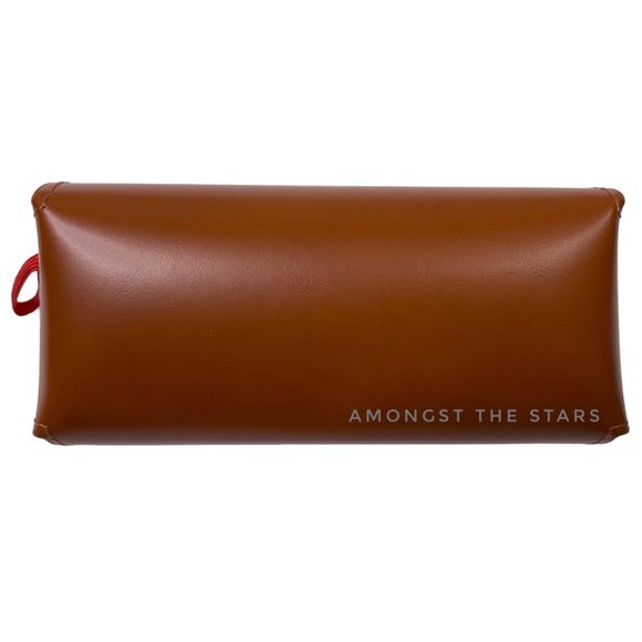 Fossil Brown Faux Leather Sunglasses Glasses Magnetic Case with Wipe - Picture 7 of 8